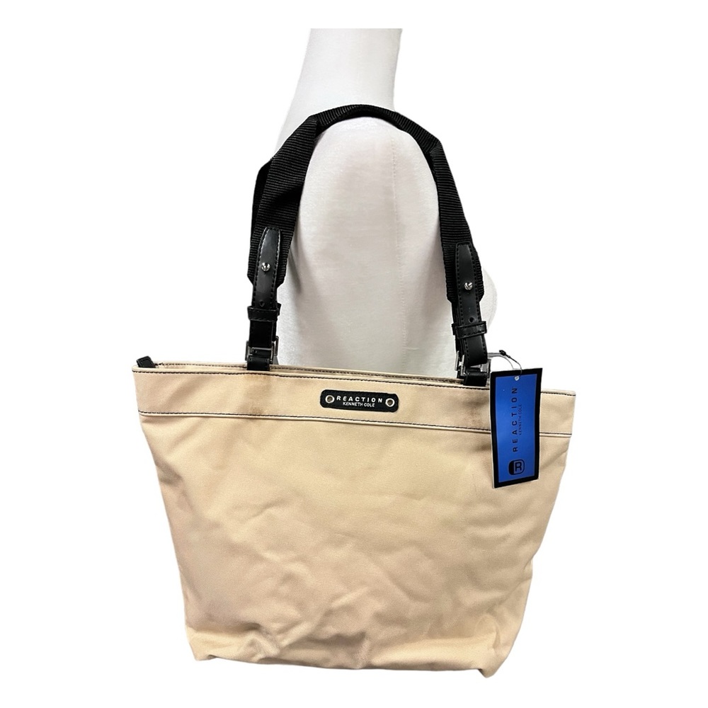 Kenneth Cole Reaction tote bag handbag purse tan & black
